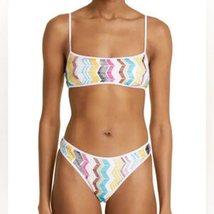 NWT Missoni Knit Bikini Set Swimwear Chevron ZigZag 2024 New IT38 Small XS